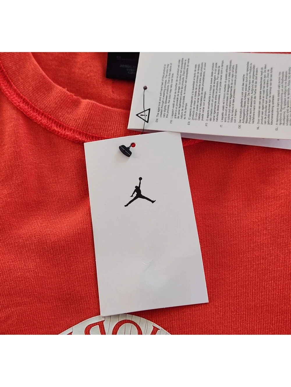 NEW Nike Air Jordan Rare Air Distressed S/s Shirt Mens Medium Sail Chile Cotton